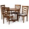 Baxton Studio Alicia Modern and Contemporary Grey Fabric and Walnut Brown Finished Wood 5-Piece Dining Set 174-9883-10897-Zoro - alternate 1